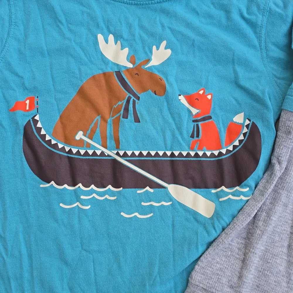 Carters Boys Blue Long-Sleeve Moose & Fox Canoe Tee